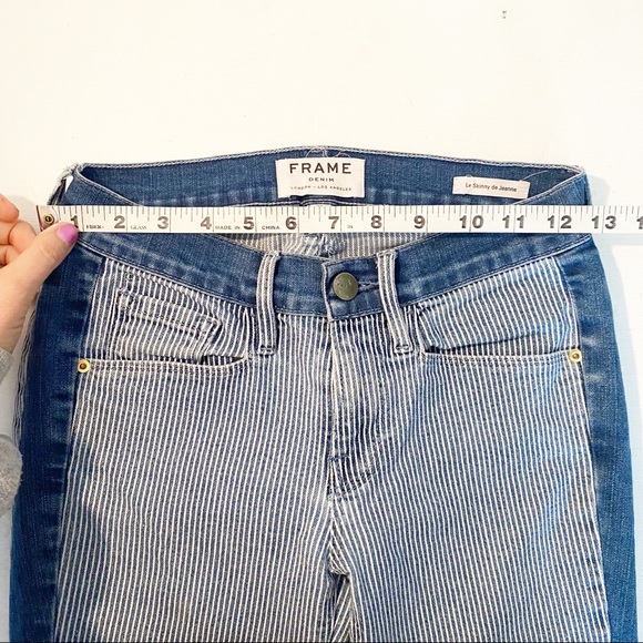 FRAME Denim Le Skinny De Jeanne Pinstripes - Sz 25 - Picture 9 of 10